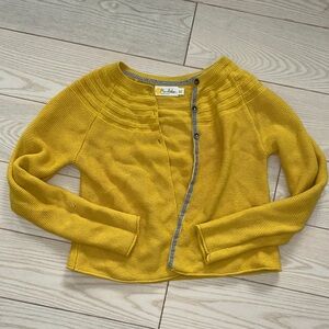 Mini Boden 8-9 Yellow Button-Up Cardigan